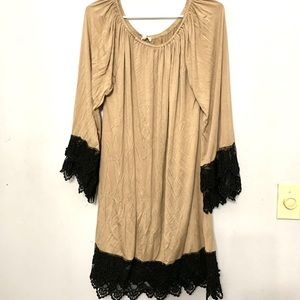 Boho cold shoulder dress
